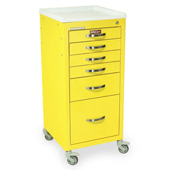 M-Series Tall Infection Control Mini Cart, Six Drawers, Key Lock (Mini Line)