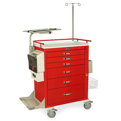 M-Series Tall Emergency Crash Cart with MD30-EMG Package, Standard Width, Six Drawers, Breakaway Lock