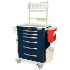 A-Series Lightweight Anesthesia Cart with MD30-ANS3 Package, Tall, Standard Width, Six Drawers, E-Lock