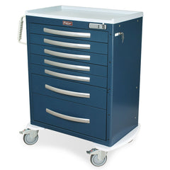 A-Series Lightweight Anesthesia Cart, Tall Height, Standard Width, Seven Drawers, E-Lock