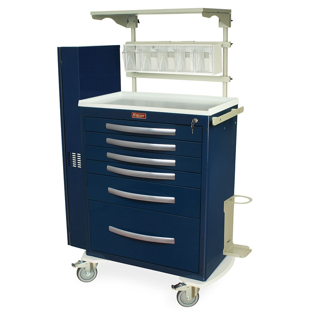 A-Series Lightweight Intubation Cart with MD30-AIRWAYPKG Difficult Airway Package, Tall, Standard Width, Six Drawers, Key Lock