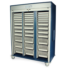 Triple Column Medical Storage Cabinet, Tambour Door, Key Lock