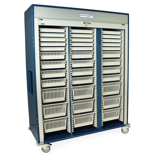 Triple Column Medical Storage Cabinet, Tambour Door, Key Lock