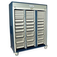Triple Column Medical Storage Cabinet, Tambour Door, Key Lock
