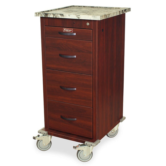 Wood Vinyl 240 Capacity Punch Card Medication Cart