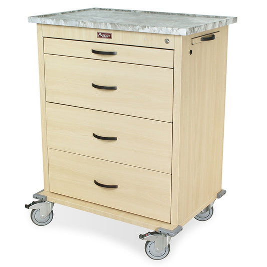 Wood Vinyl 540 Capacity Punch Card Medication Cart