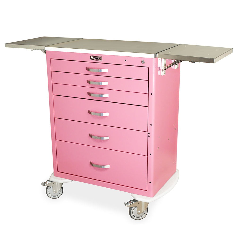 M-Series Tall Labor and Delivery Cart, Standard Width, Six Drawers, Key Lock