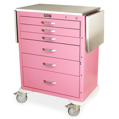 M-Series Tall Labor and Delivery Cart, Standard Width, Six Drawers, Key Lock
